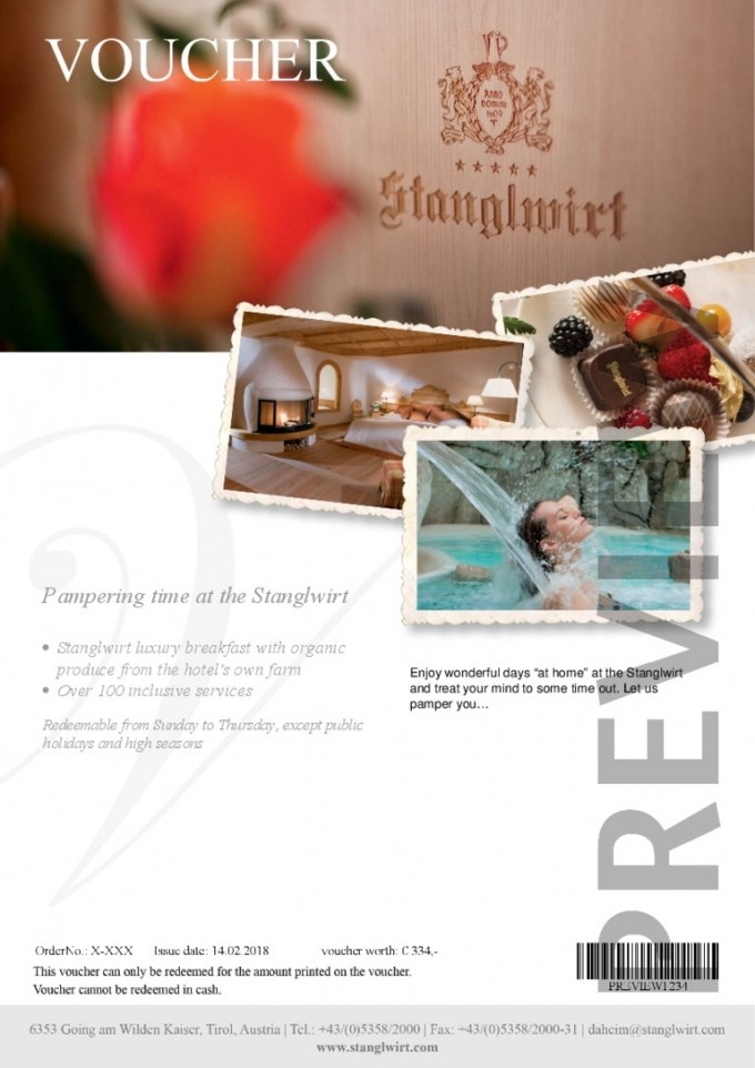 pampering time at the stanglwirt stanglwirt shop redeemable voucher template